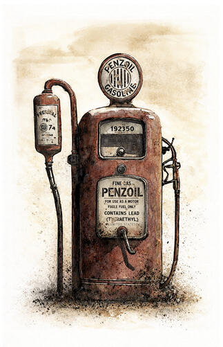 FUEL PUMP ENNUI - series of 4 individual prints (discount on purchase of all 4) FUEL PUMP ENNUI - series of 4 individual prints (discount on purchase of all 4)