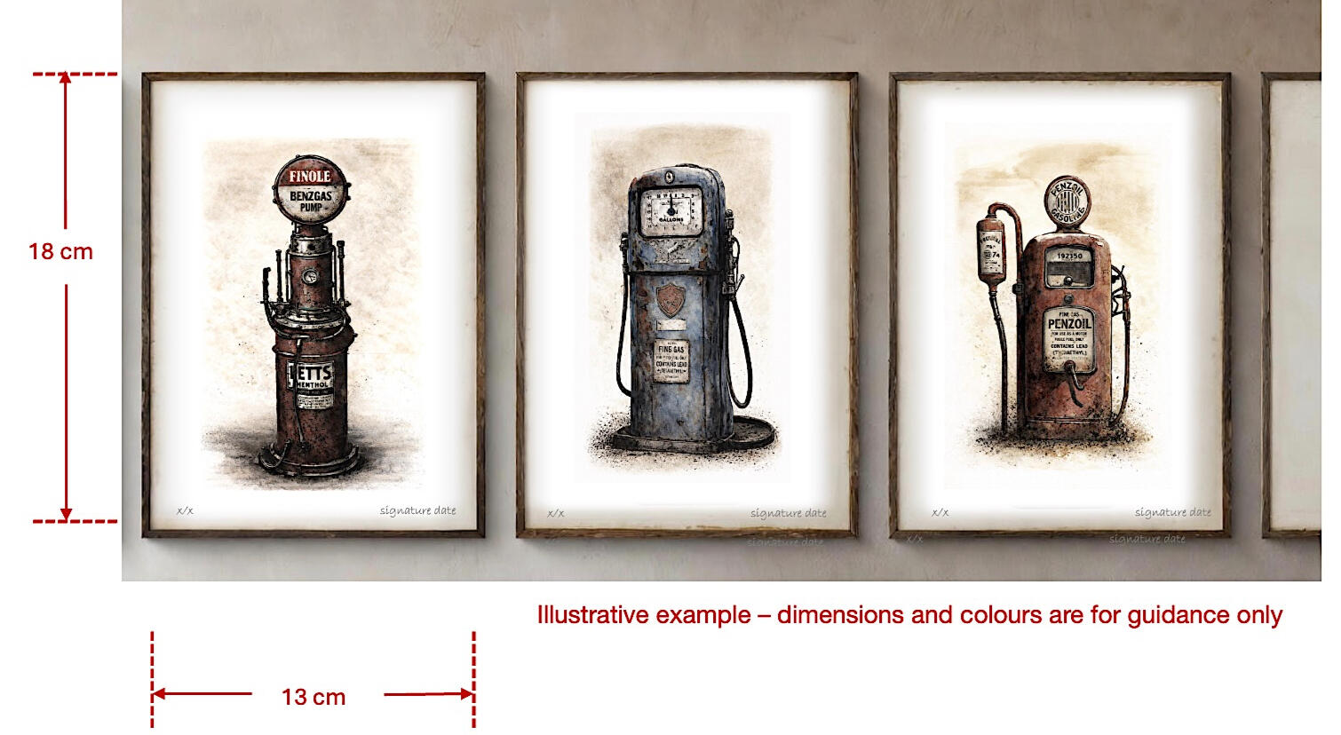 4 prints, framed without mount. Paper is Hahnemuhle German Etching Paper 310gsm